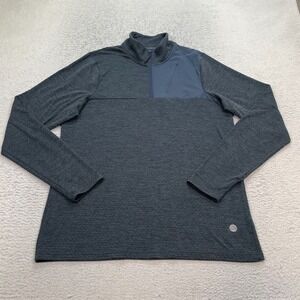 LL Bean Sweater Mens Medium Tall Adventure Grid Slightly Fitted Pullover Zip